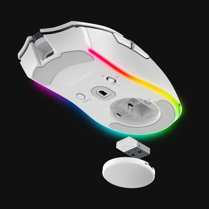 Миша Razer Cobra Pro, RGB, USB-A/WL/BT, білий