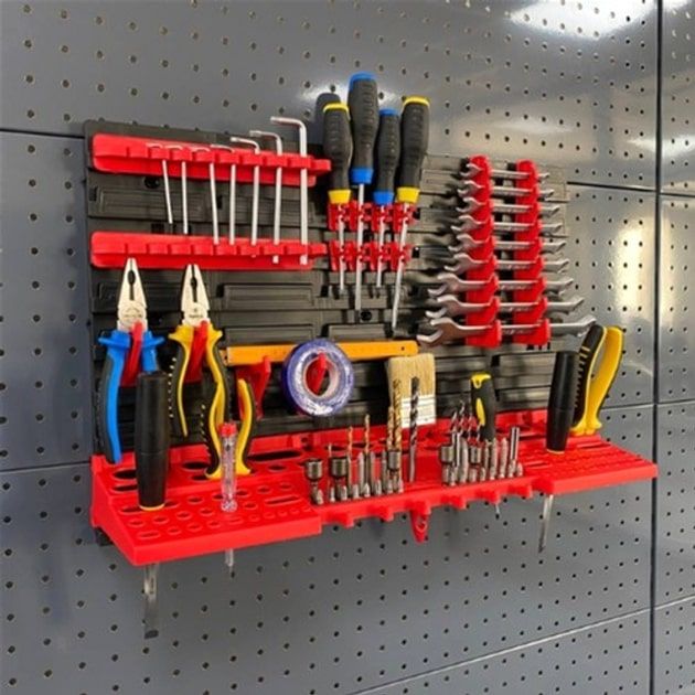 Панель підвісна з набором гачків та полиць Kistenberg KS_kit3, панель 57.6*1.8*39см, 20 гічків, 1 полиця, пластик