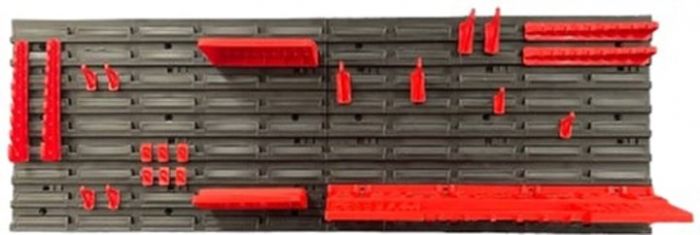 Панель підвісна з набором гачків та полиць Kistenberg KS_kit14, 2 панелі 57.6*1.8*39см, 20 гічків, 3 полиці, пластик