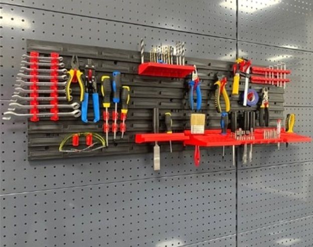 Панель підвісна з набором гачків та полиць Kistenberg KS_kit14, 2 панелі 57.6*1.8*39см, 20 гічків, 3 полиці, пластик