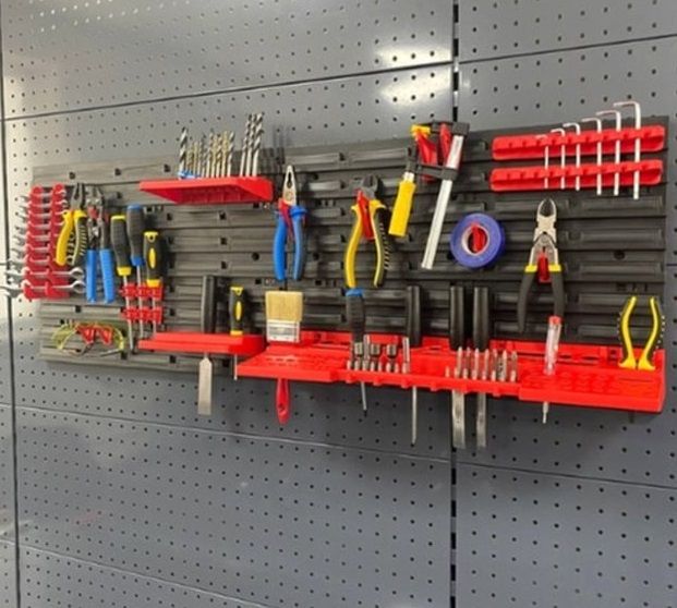 Панель підвісна з набором гачків та полиць Kistenberg KS_kit14, 2 панелі 57.6*1.8*39см, 20 гічків, 3 полиці, пластик