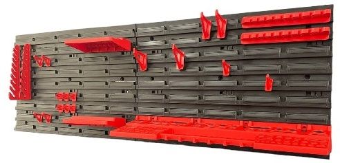 Панель підвісна з набором гачків та полиць Kistenberg KS_kit14, 2 панелі 57.6*1.8*39см, 20 гічків, 3 полиці, пластик