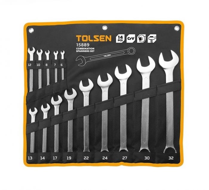 Ключі комбіновані Tolsen Профі, набір 14шт, 6-32мм, CrV