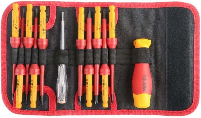 Викрутки Tolsen Premium, набір 12шт, діелектричні, для робіт під напругою 1000В