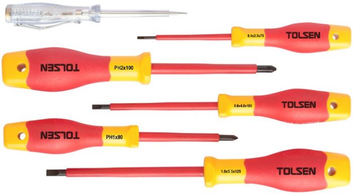 Викрутки Tolsen Premium, набір 6шт, діелектричні, для робіт під напругою 1000В