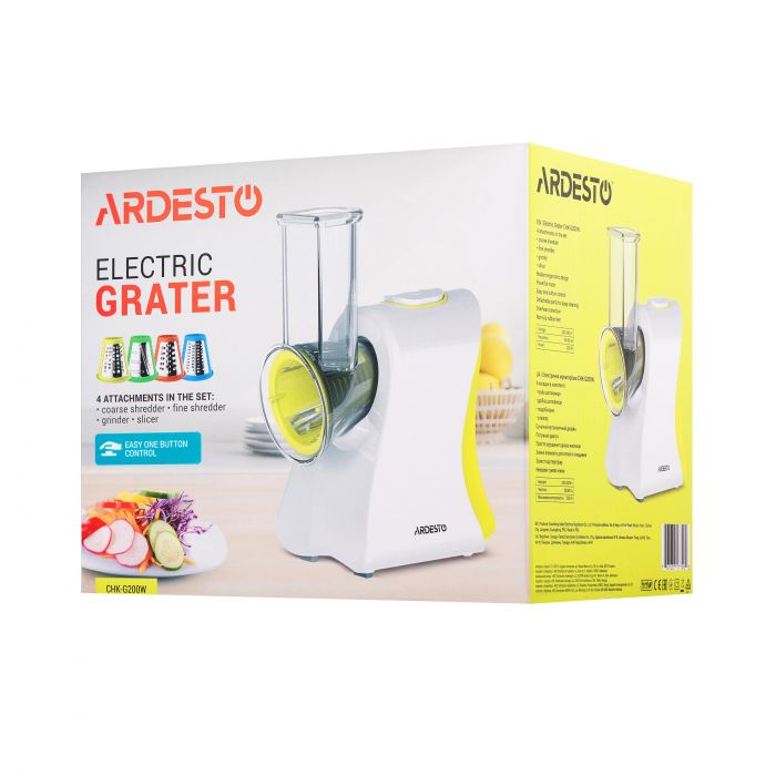 Мультирізка ARDESTO, 200Вт, 4 насадки, корпус-пластик, білий