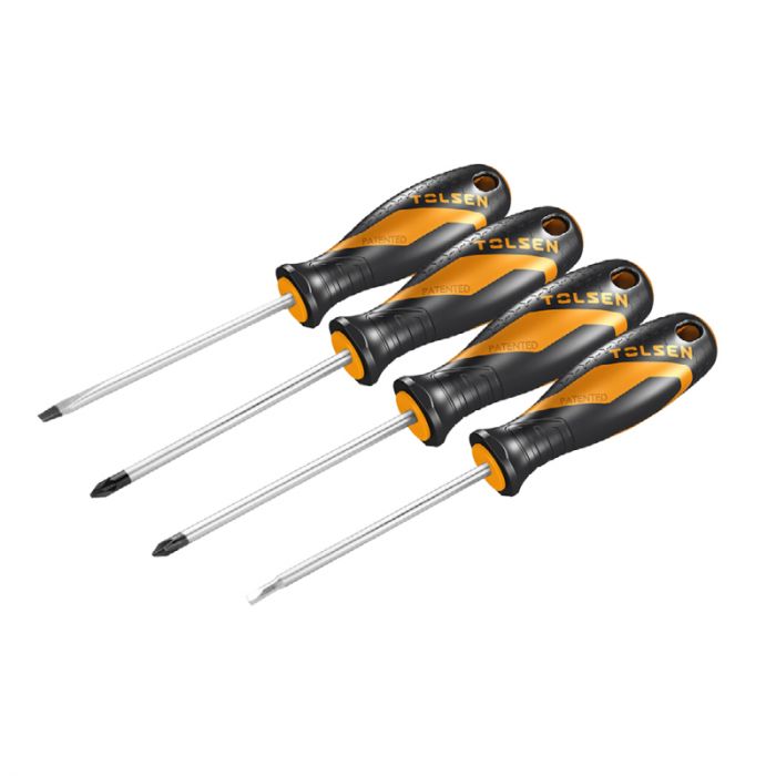 Викрутки Tolsen Ерго набір 4шт, SL,PZ1, PZ2, S2, 100мм