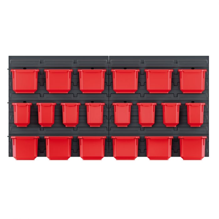 Панель підвісна з набором контейнерів для зберігання Kistenberg KOR4, 2 панелі 38.6*1.8*39см, 10 контейнерів, 20 гачків, пластик