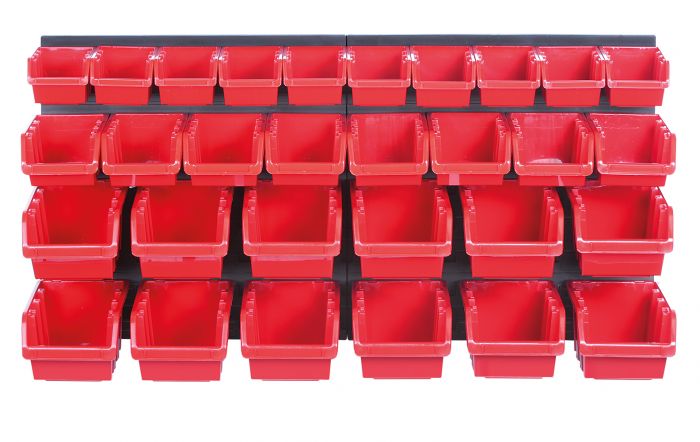 Панель підвісна з набором контейнерів для зберігання Kistenberg KOR3, 2 панелі 38.6*1.8*39см, 30 контейнерів, пластик