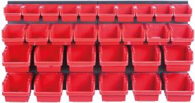 Панель підвісна з набором контейнерів для зберігання Kistenberg KOR3, 2 панелі 38.6*1.8*39см, 30 контейнерів, пластик