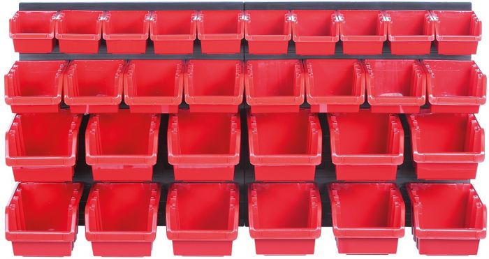 Панель підвісна з набором контейнерів для зберігання Kistenberg KOR3, 2 панелі 38.6*1.8*39см, 30 контейнерів, пластик