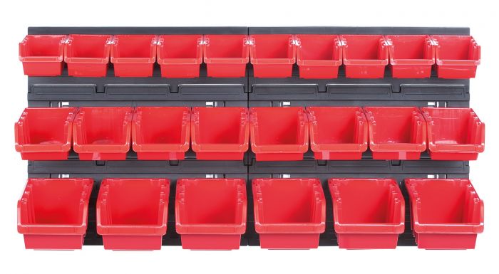 Панель підвісна з набором контейнерів для зберігання Kistenberg KOR2, 2 панелі 38.6*1.8*39см, 24 контейнерів, пластик