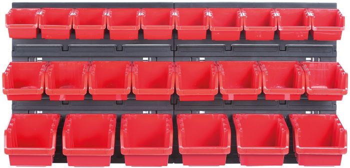 Панель підвісна з набором контейнерів для зберігання Kistenberg KOR2, 2 панелі 38.6*1.8*39см, 24 контейнерів, пластик