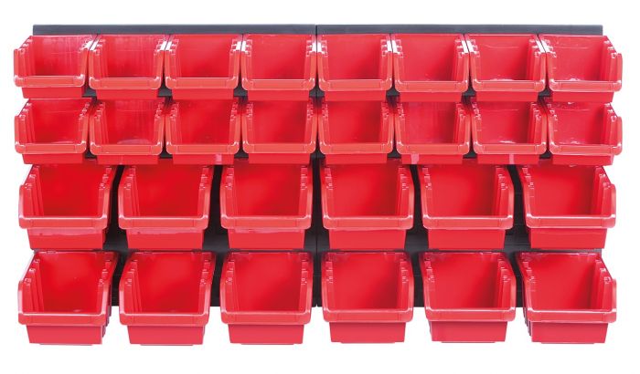 Панель підвісна з набором контейнерів для зберігання Kistenberg KOR1, 2 панелі 38.6*1.8*39см, 28 контейнерів, пластик