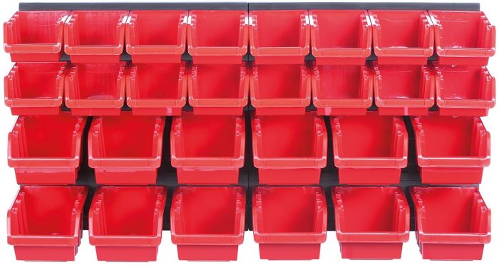 Панель підвісна з набором контейнерів для зберігання Kistenberg KOR1, 2 панелі 38.6*1.8*39см, 28 контейнерів, пластик