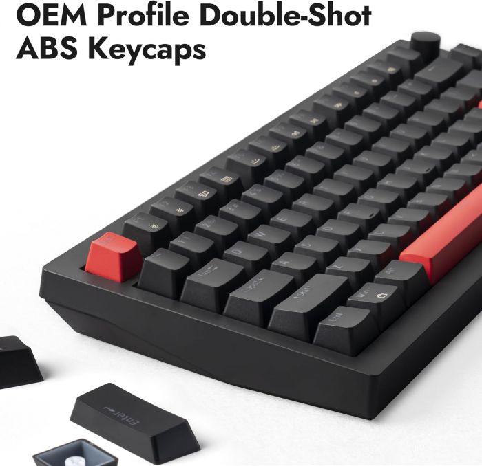 Клавіатура механічна Lemokey  X4 84Key, Keychron Red, USB-A, QMK/VIA, EN/UKR, Red led, чорний