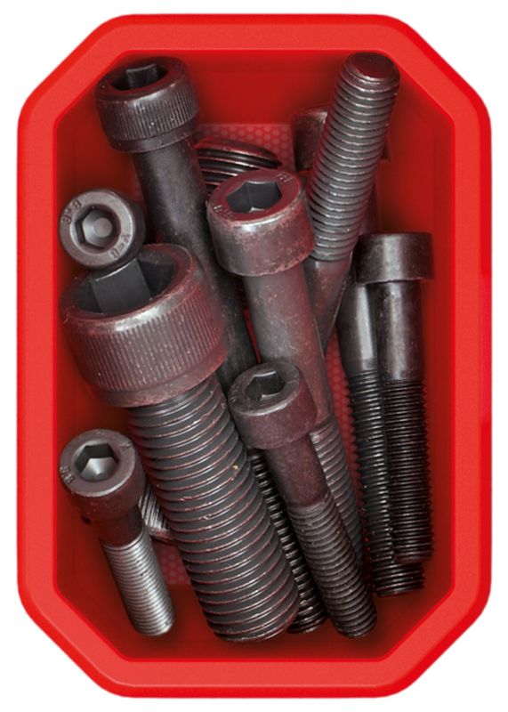 Набір контейнерів для зберігання Kistenberg TITAN, 6 од., 11*7.5*26.3см, пластик, червоні та чорні