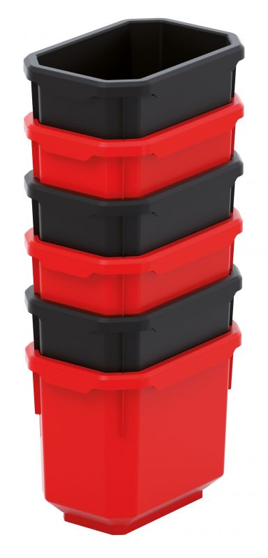 Набір контейнерів для зберігання Kistenberg TITAN, 6 од., 11*7.5*26.3см, пластик, червоні та чорні