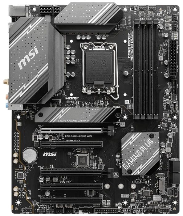 Материнcька плата MSI B760 GAMING PLUS WIFI s1700 B760 4xDDR5 M.2 HDMI DP WiFi BT ATX