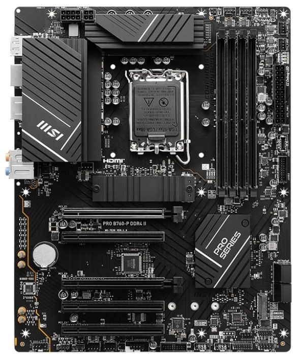 Материнcька плата MSI PRO B760-P DDR4 II s1700 B760 4xDDR4 M.2 HDMI DP ATX