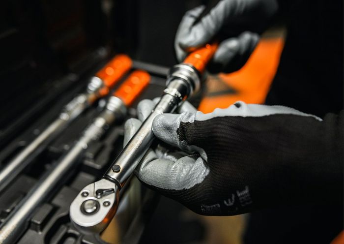 Рукавички робочі Neo Tools комплект 12шт, поліестер з нітриловим покриттям, р.9, сіро-чорний