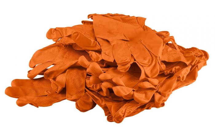 Рукавички робочі/медичні Neo Tools, перфоровані нітрилові, р.L, 50шт., помаранчевий