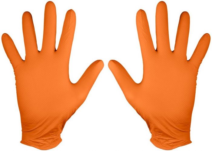 Рукавички робочі/медичні Neo Tools, перфоровані нітрилові, р.L, 50шт., помаранчевий