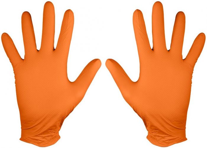 Рукавички робочі/медичні Neo Tools, перфоровані нітрилові, р.M, 50шт., помаранчевий