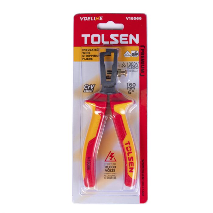 Знімач ізоляції Tolsen Premium, діелектричнй, 1-3.2мм кв., 18-8 AWG, 160мм