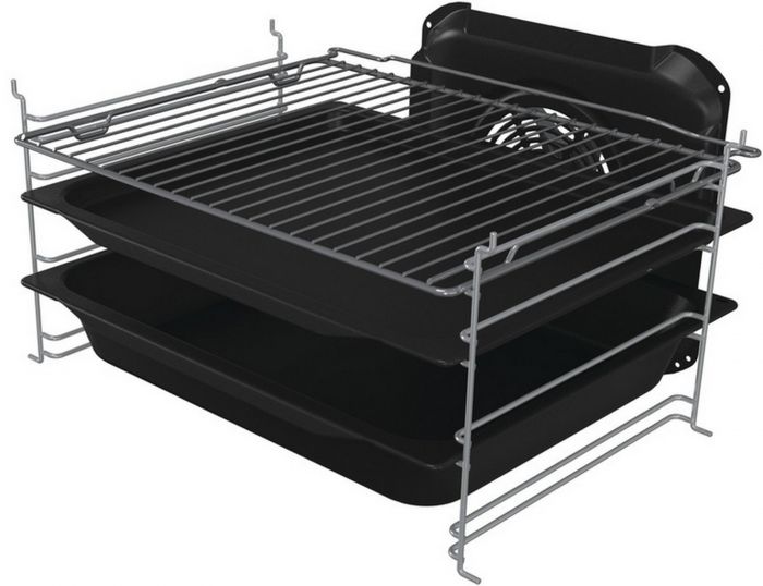 Плита Gorenje комбінована, 70л, 50x60см, дисплей, чавун, чорний