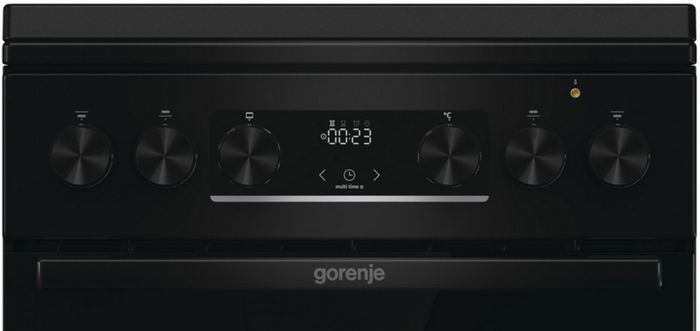 Плита Gorenje комбінована, 70л, 50x60см, дисплей, чавун, чорний