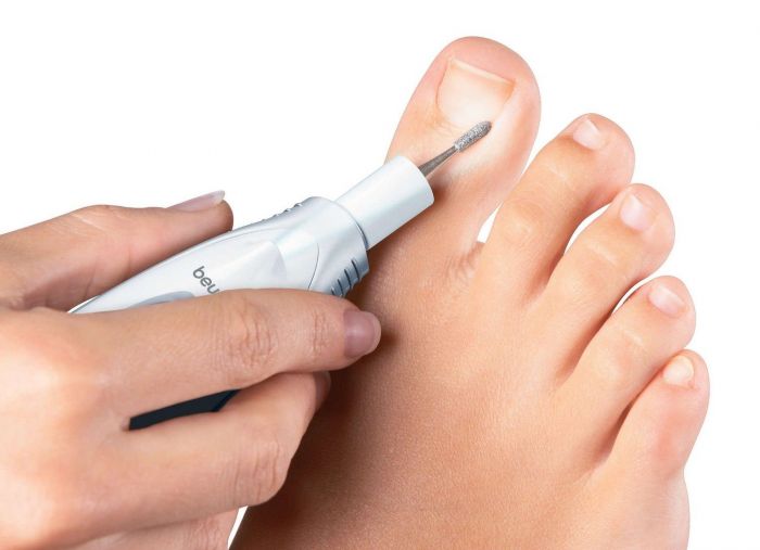 Манікюрний набір Beurer, від мережі, насадок-7, з підсвіткою, біло-сірий