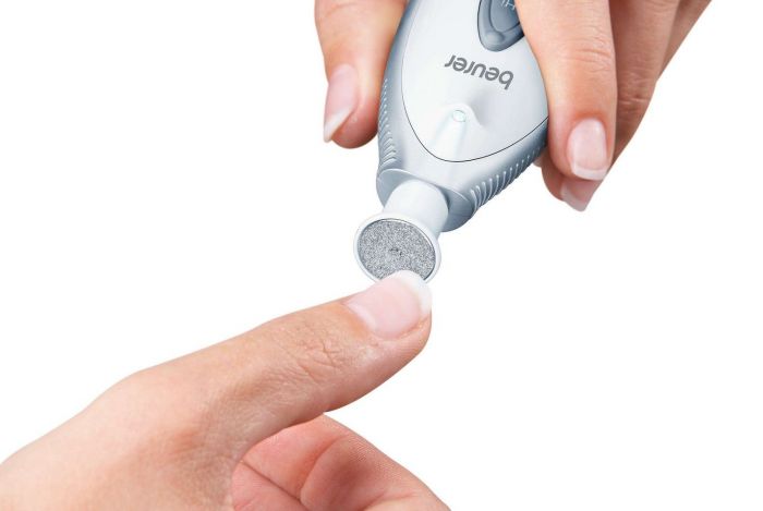 Манікюрний набір Beurer, від мережі, насадок-7, з підсвіткою, біло-сірий