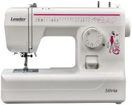 Швейна машина LEADER SILVIA, електромех., 70Вт, 17 шв.оп., петля напівавтомат, з приставним столиком, білий+рожевий