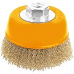 Щітка чашкова Tolsen Профі, торцева, рифлений дріт 0.3мм, 100мм, різьблення M14