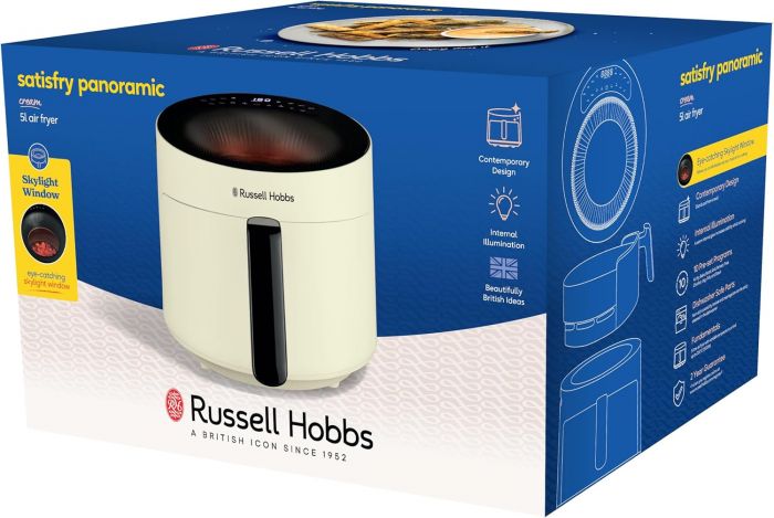 Мультипіч Russell Hobbs Satisfry Panoramic- 1500Вт, чаша-5л, сенсорне управл., 10 авто. програм, пластик/скло, білий