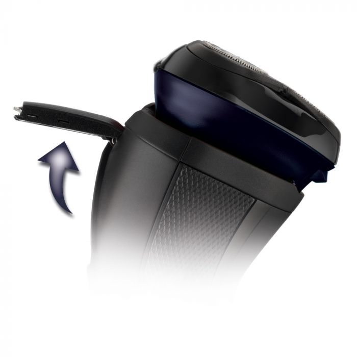 Бритва електр. Remington роторна R4 Style Series,  бритв.головок-3, от сети, сух., тример, чорно-синій