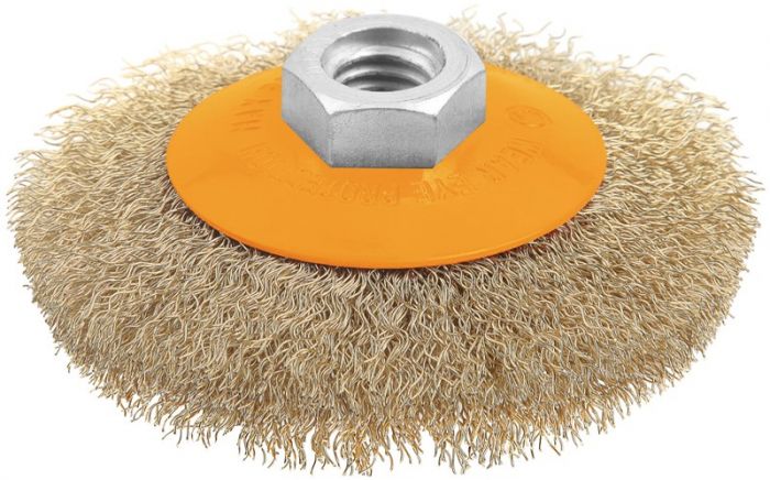 Щітка дискова Tolsen Профі, рифлений дріт 0.3мм, 100мм, різьблення M14