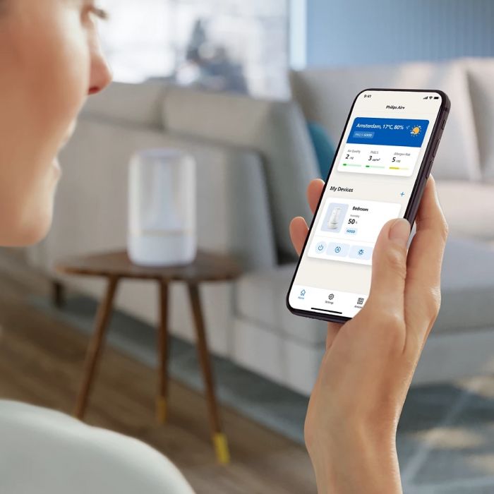 Зволожувач повітря Philips традиційне зволоження Series 1001, 41м2, 3л, 275мл/г, електр. кер-ння, режим сну, нічник, білий