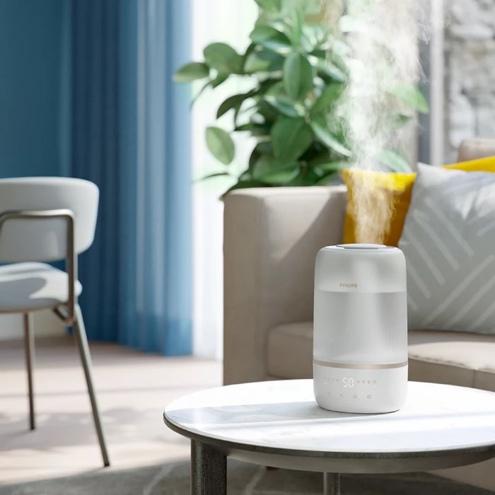 Зволожувач повітря Philips традиційне зволоження Series 1001, 41м2, 3л, 275мл/г, електр. кер-ння, режим сну, нічник, білий