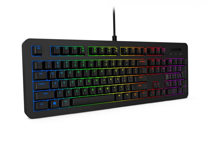 Клавіатура мембранна Lenovo Legion K300 104key, USB-A, EN/UKR, RGB, чорний