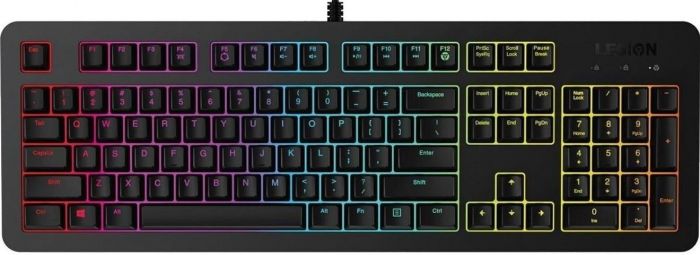 Клавіатура мембранна Lenovo Legion K300 104key, USB-A, EN/UKR, RGB, чорний