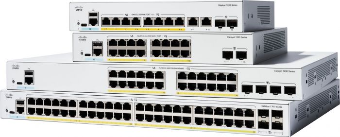Комутатор Cisco Catalyst 1200 24xGE, PoE, 4x10G SFP+