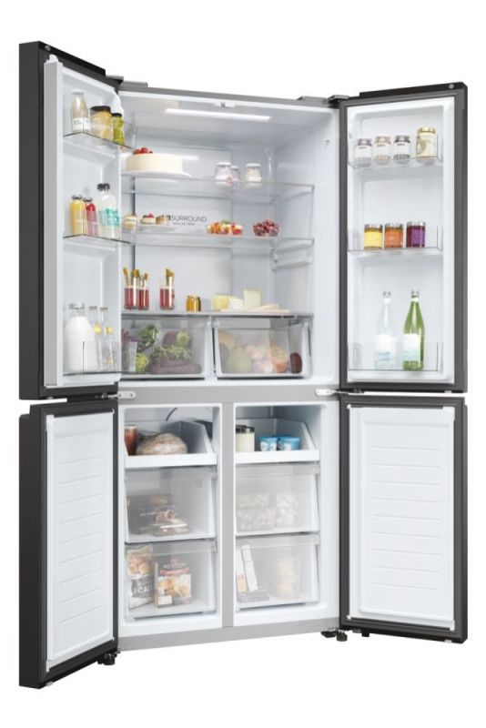 Холодильник Haier багатодверний, 181.5x83.3х65, холод.відд.-311л, мороз.відд.-156л, 4дв., А+, NF, інв., дисплей, чорний