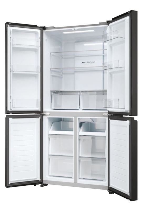 Холодильник Haier багатодверний, 181.5x83.3х65, холод.відд.-311л, мороз.відд.-156л, 4дв., А+, NF, інв., дисплей, чорний