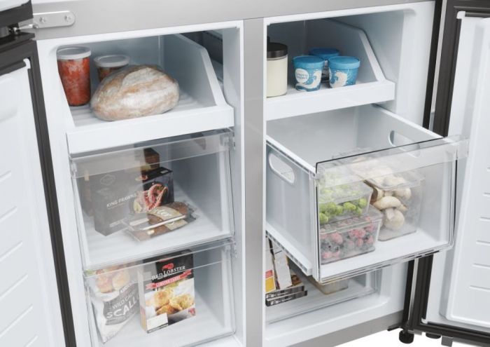 Холодильник Haier багатодверний, 181.5x83.3х65, холод.відд.-311л, мороз.відд.-156л, 4дв., А+, NF, інв., дисплей, чорний