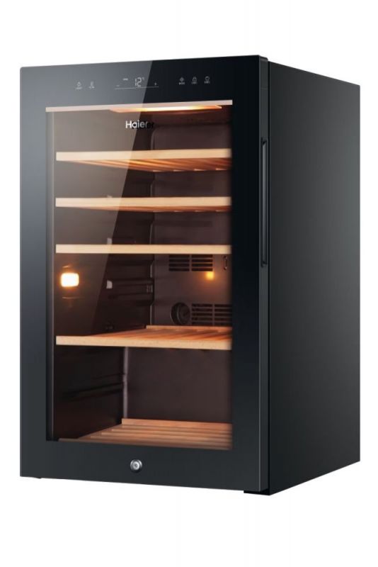 Холодильник Haier для вина, 82x49.7х58, холод.відд.-118л, зон - 1, бут-49, ST, дисплей, чорний