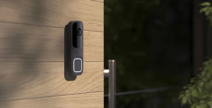 Відеодзвінок Ajax Doorbell, універсальне встановлення, 4 мп, 155° вертикальний 90° горизонтальний, іч 6м, дальнісь виявлення руху 4м, штучний інтелект, wi-fi, graphite