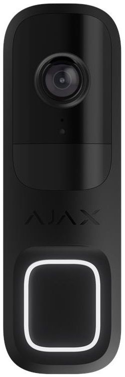 Відеодзвінок Ajax Doorbell, універсальне встановлення, 4 мп, 155° вертикальний 90° горизонтальний, іч 6м, дальнісь виявлення руху 4м, штучний інтелект, wi-fi, чорний