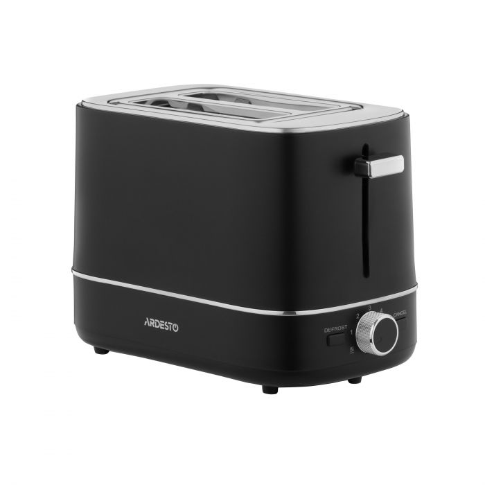 Тостер ARDESTO Timeless Elegance, 800Вт, пластик, 2 слоти, чорний